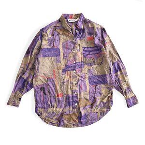 🧡 Vintage Marco Pecci, 1980's - 1990's Style Long Sleeve Button Up Shirt
